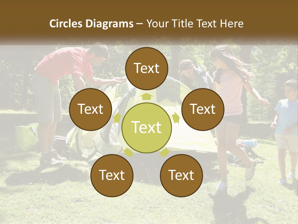 A Group Of People Standing Around A Tent PowerPoint Template