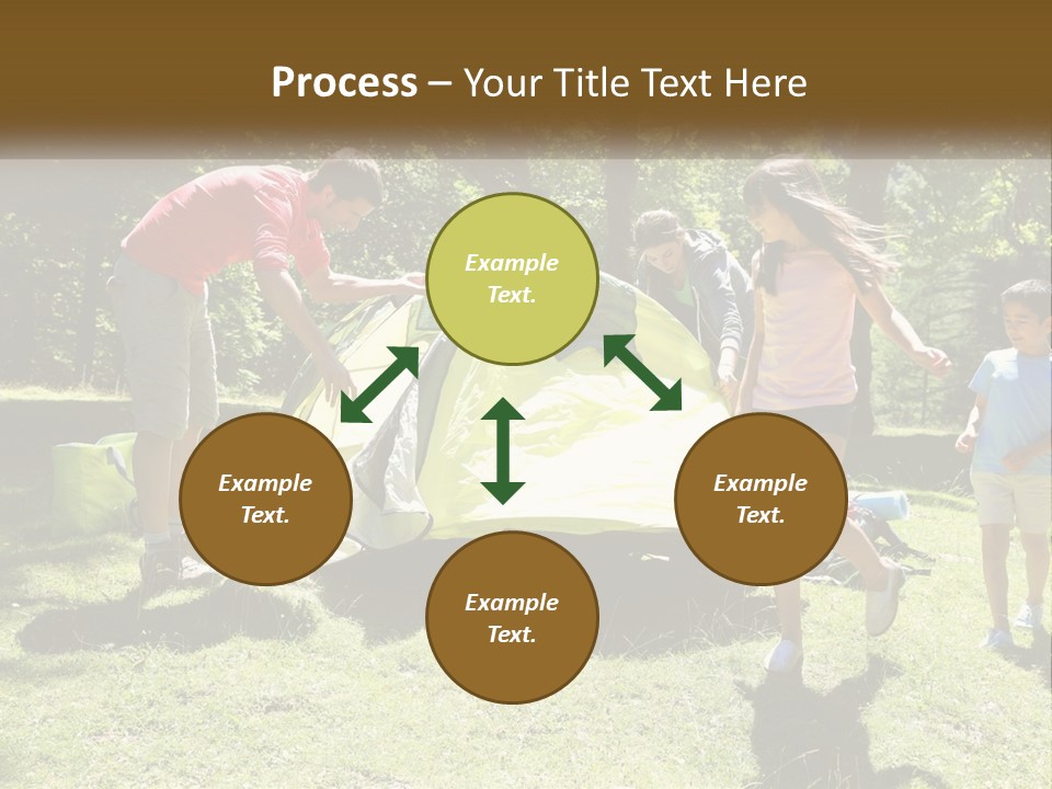 A Group Of People Standing Around A Tent PowerPoint Template