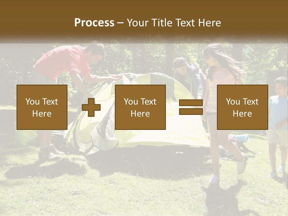 A Group Of People Standing Around A Tent PowerPoint Template