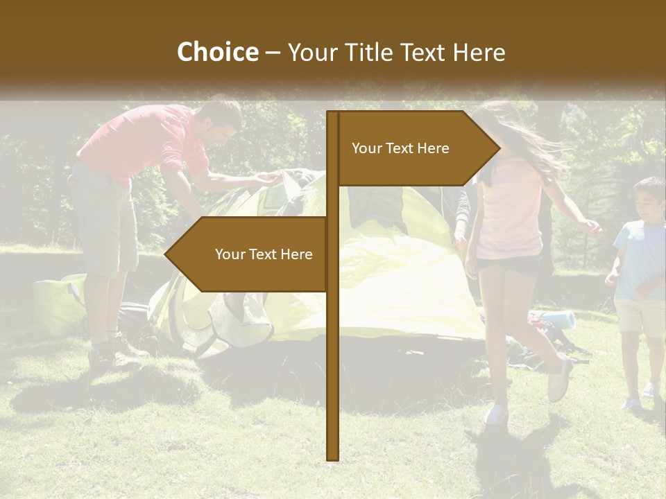 A Group Of People Standing Around A Tent PowerPoint Template
