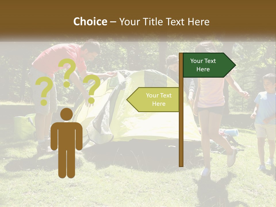A Group Of People Standing Around A Tent PowerPoint Template