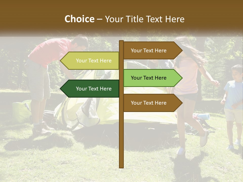 A Group Of People Standing Around A Tent PowerPoint Template