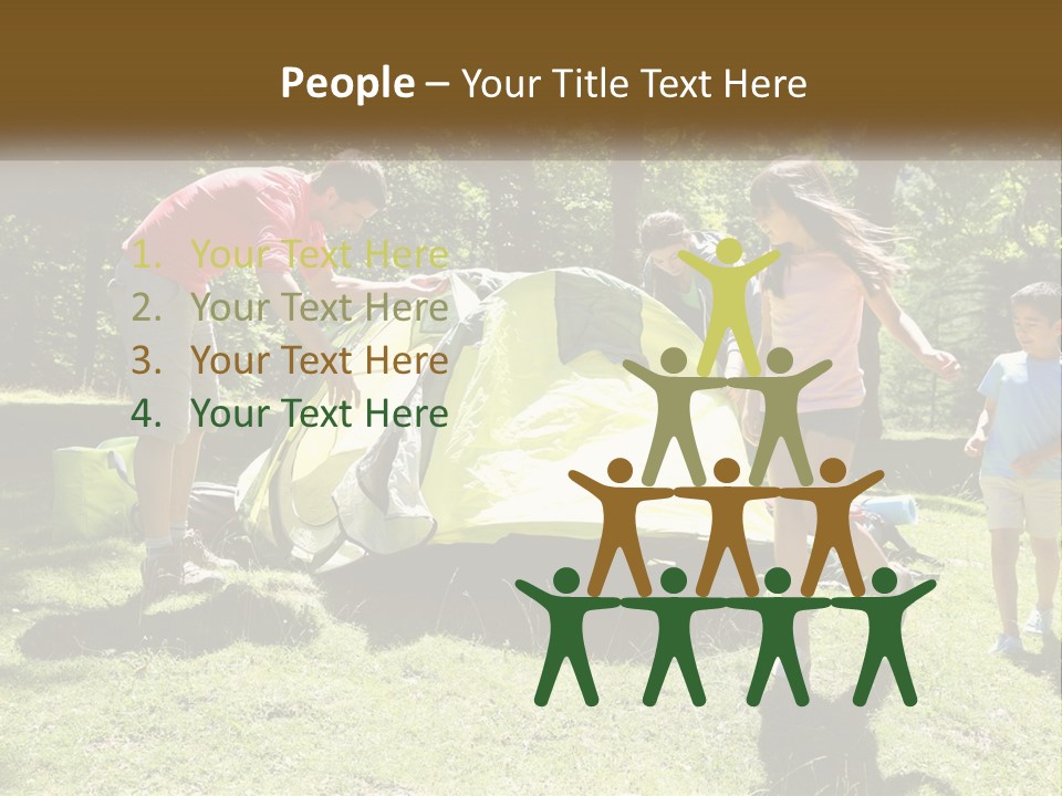 A Group Of People Standing Around A Tent PowerPoint Template
