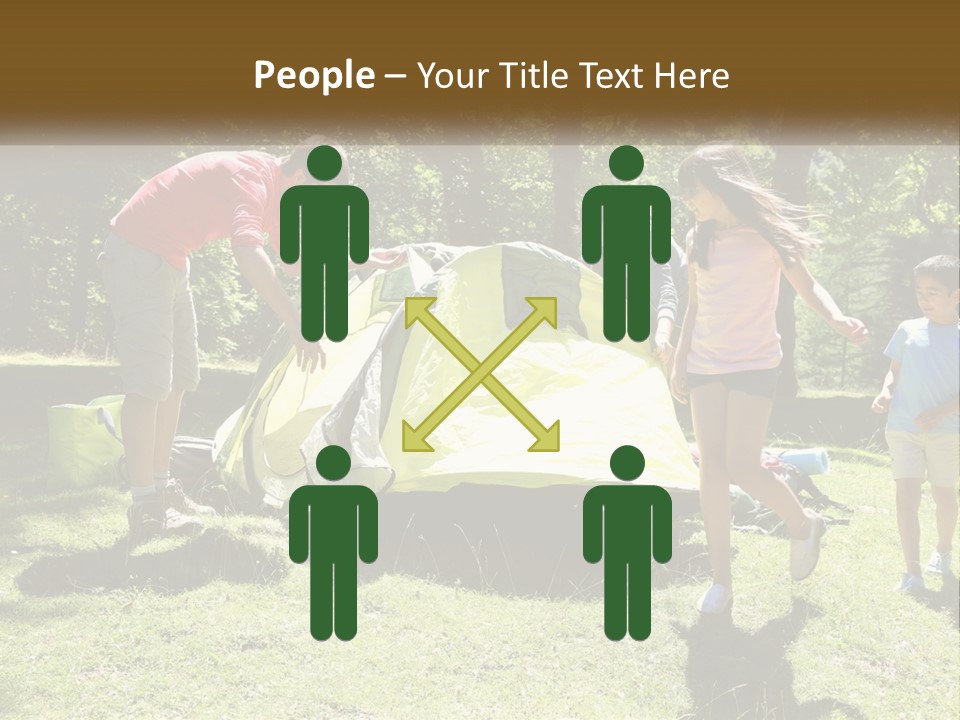 A Group Of People Standing Around A Tent PowerPoint Template