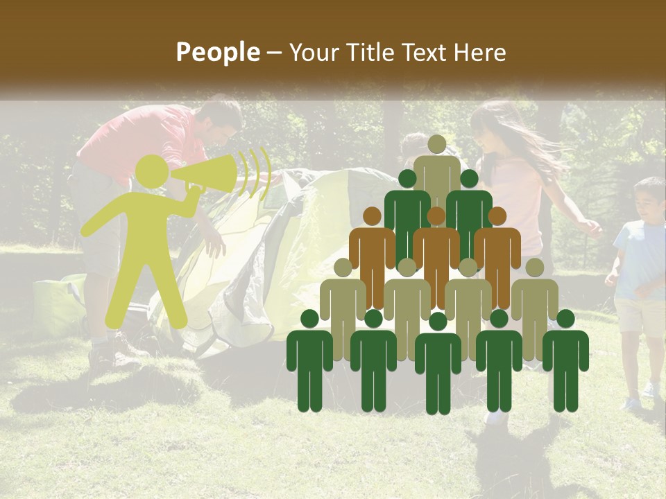 A Group Of People Standing Around A Tent PowerPoint Template
