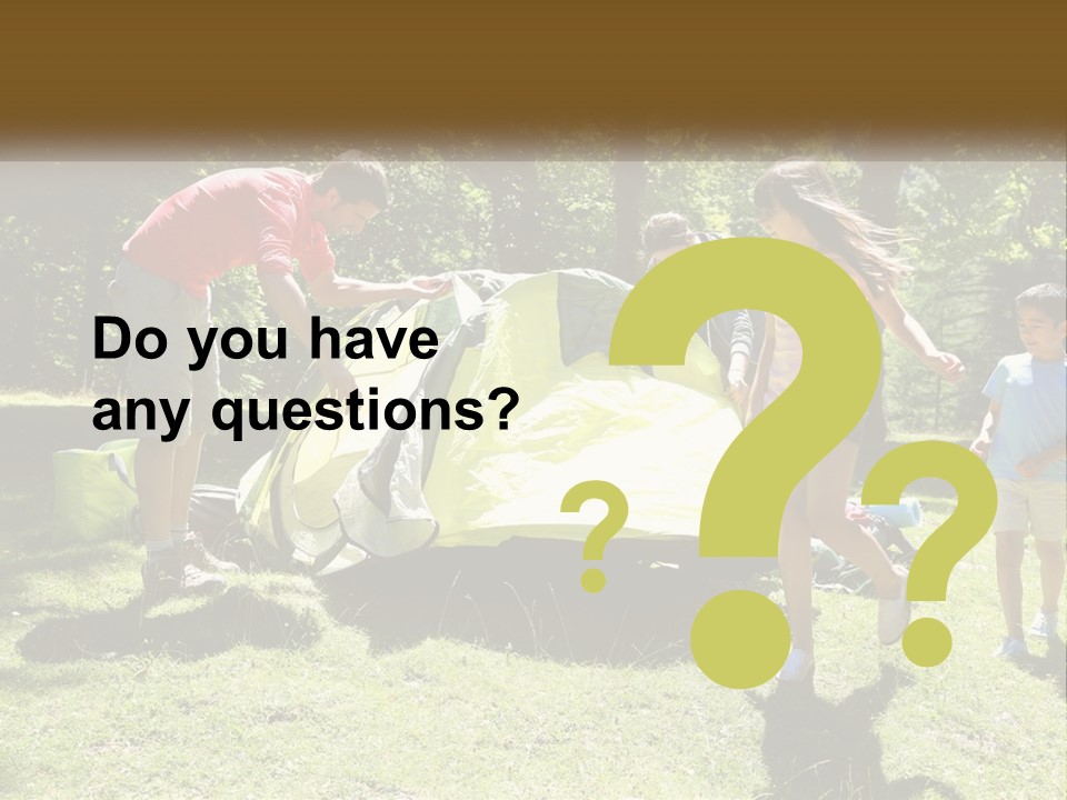 A Group Of People Standing Around A Tent PowerPoint Template