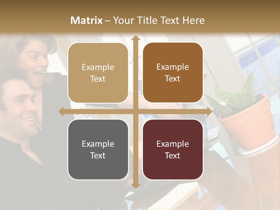 A Man And A Woman Looking At A Laptop Screen PowerPoint Template