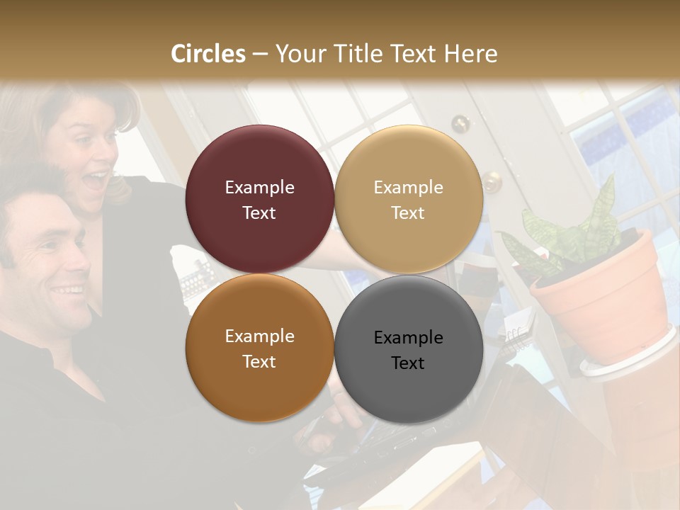 A Man And A Woman Looking At A Laptop Screen PowerPoint Template