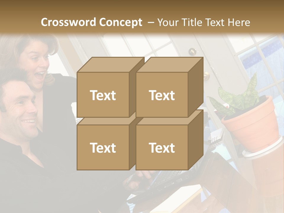 A Man And A Woman Looking At A Laptop Screen PowerPoint Template