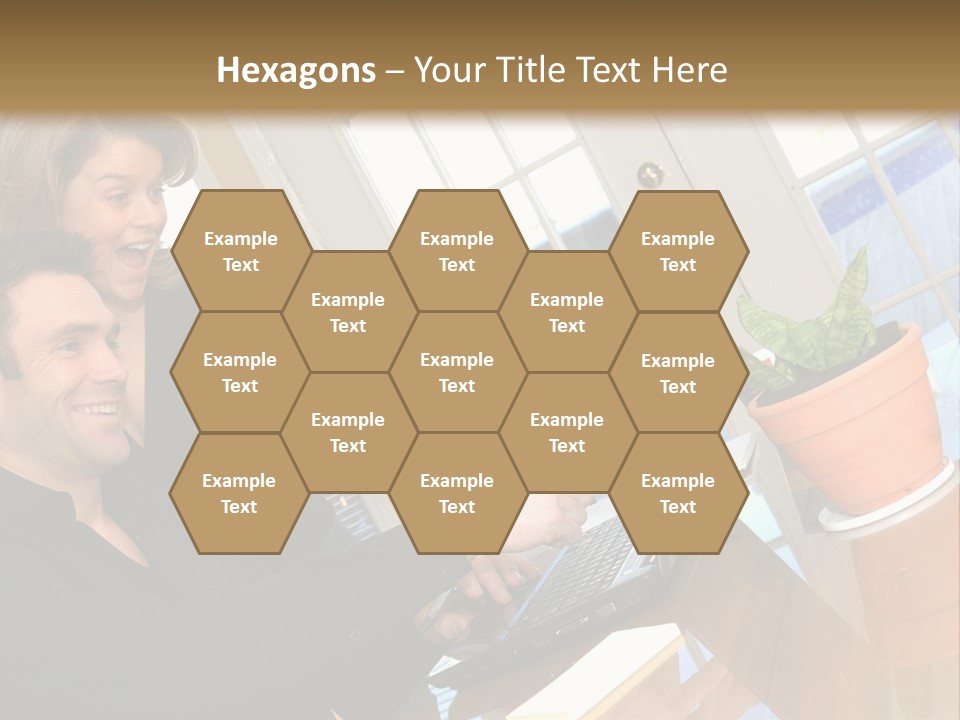 A Man And A Woman Looking At A Laptop Screen PowerPoint Template