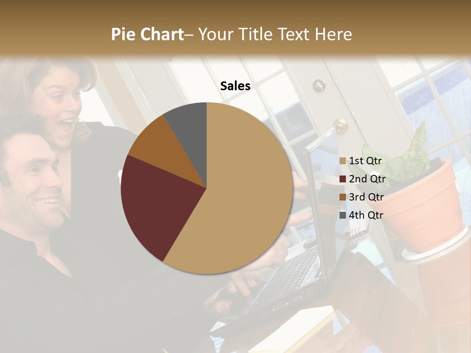 A Man And A Woman Looking At A Laptop Screen PowerPoint Template