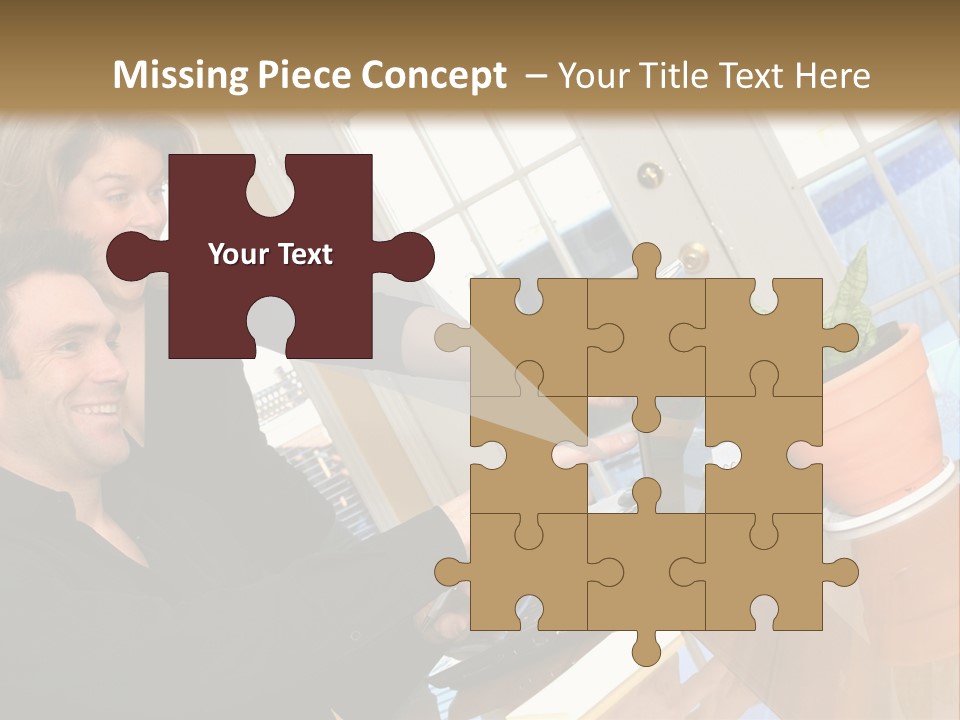 A Man And A Woman Looking At A Laptop Screen PowerPoint Template