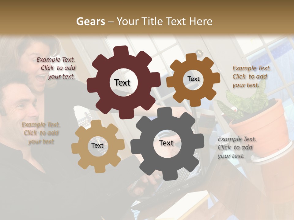 A Man And A Woman Looking At A Laptop Screen PowerPoint Template