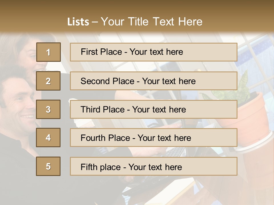 A Man And A Woman Looking At A Laptop Screen PowerPoint Template