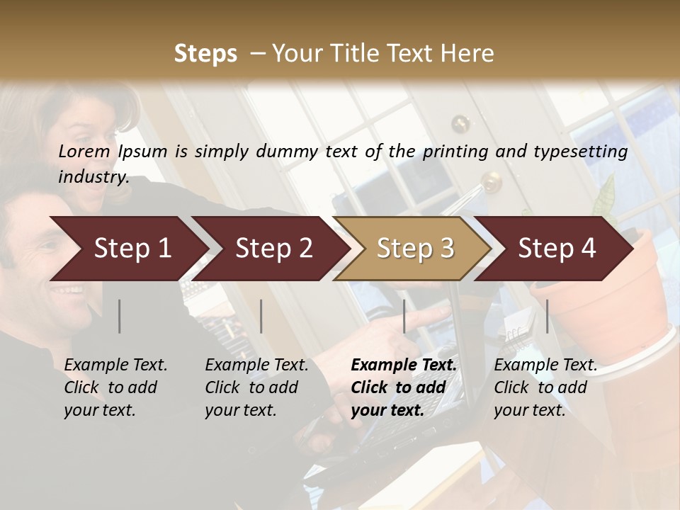 A Man And A Woman Looking At A Laptop Screen PowerPoint Template