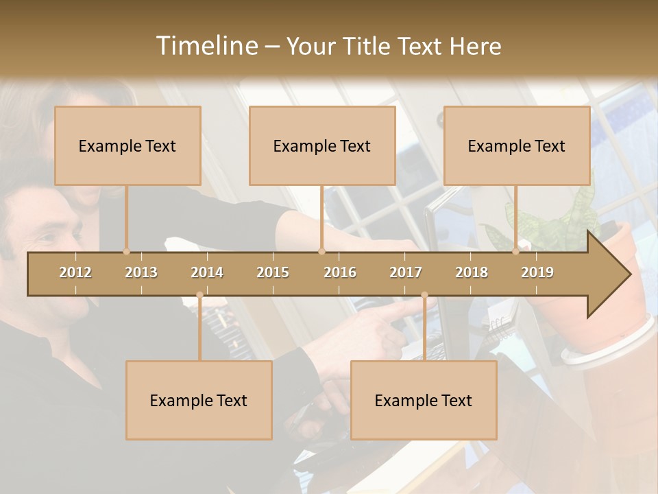 A Man And A Woman Looking At A Laptop Screen PowerPoint Template