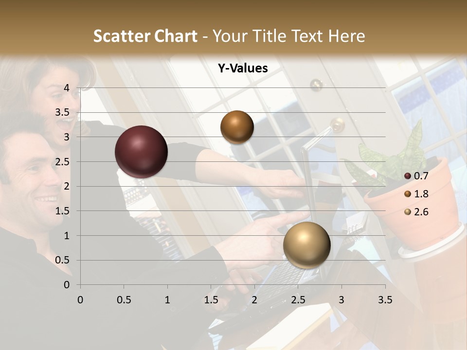 A Man And A Woman Looking At A Laptop Screen PowerPoint Template