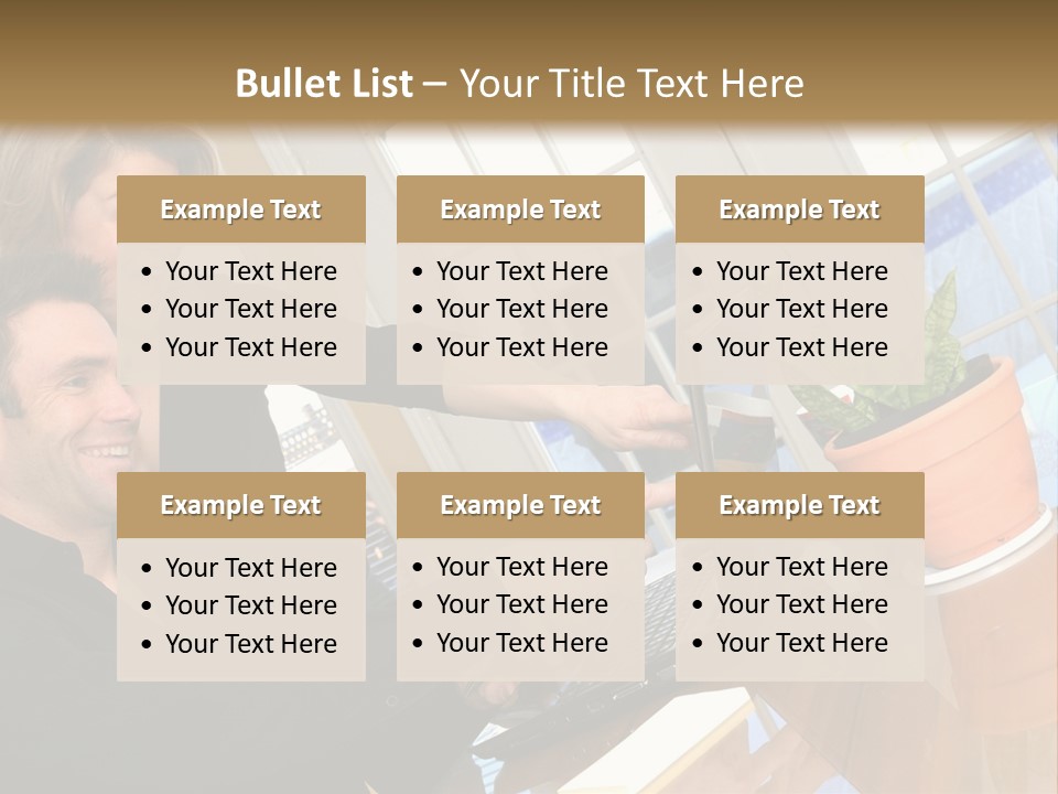 A Man And A Woman Looking At A Laptop Screen PowerPoint Template