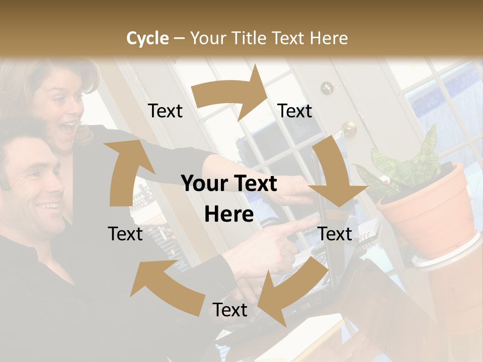 A Man And A Woman Looking At A Laptop Screen PowerPoint Template