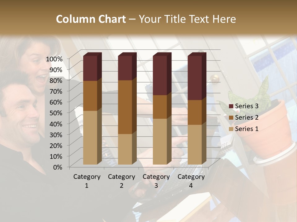 A Man And A Woman Looking At A Laptop Screen PowerPoint Template