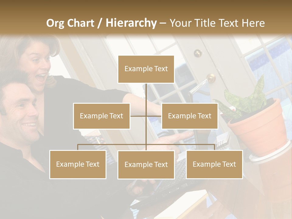 A Man And A Woman Looking At A Laptop Screen PowerPoint Template