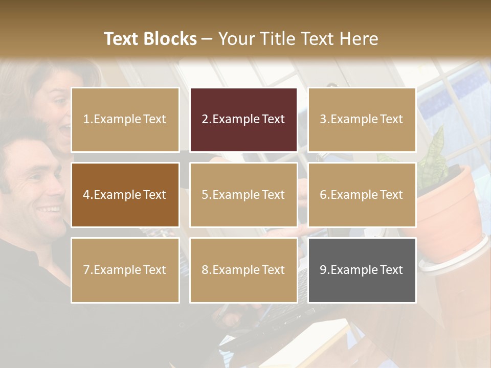 A Man And A Woman Looking At A Laptop Screen PowerPoint Template