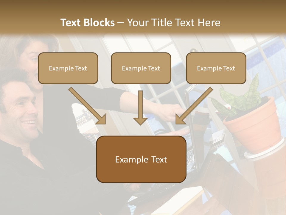 A Man And A Woman Looking At A Laptop Screen PowerPoint Template