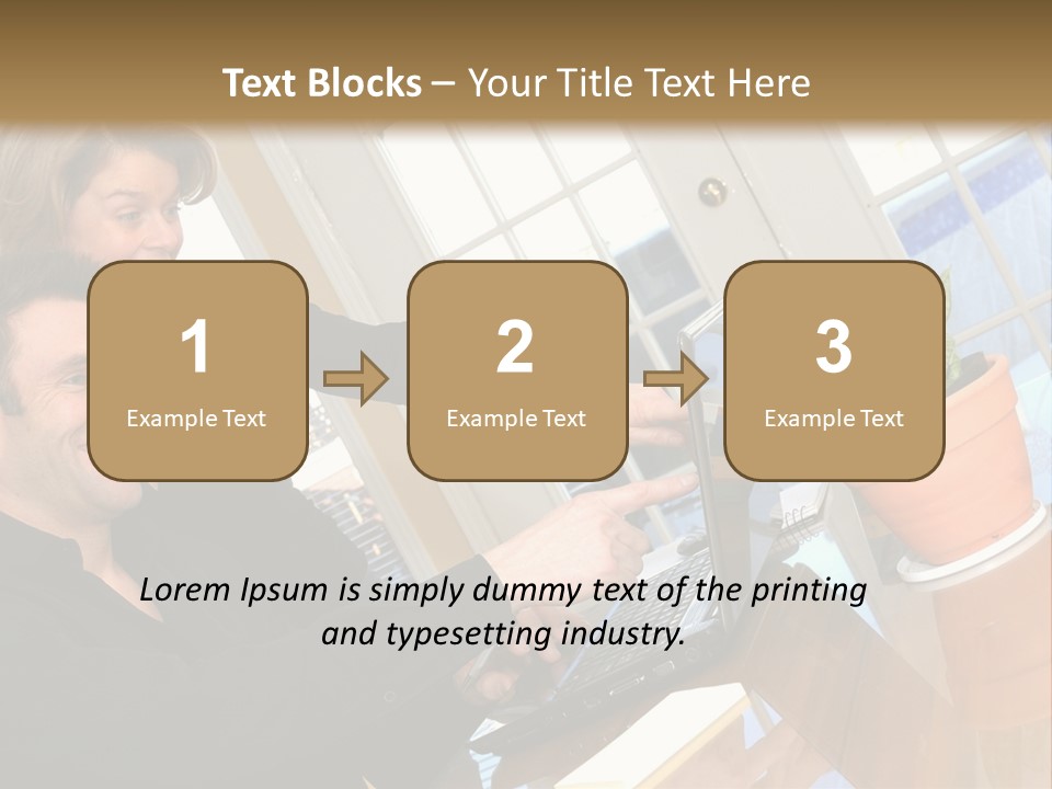 A Man And A Woman Looking At A Laptop Screen PowerPoint Template