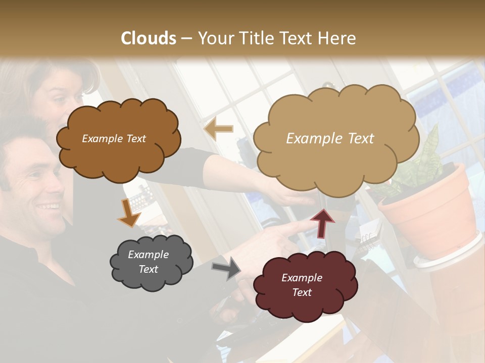 A Man And A Woman Looking At A Laptop Screen PowerPoint Template