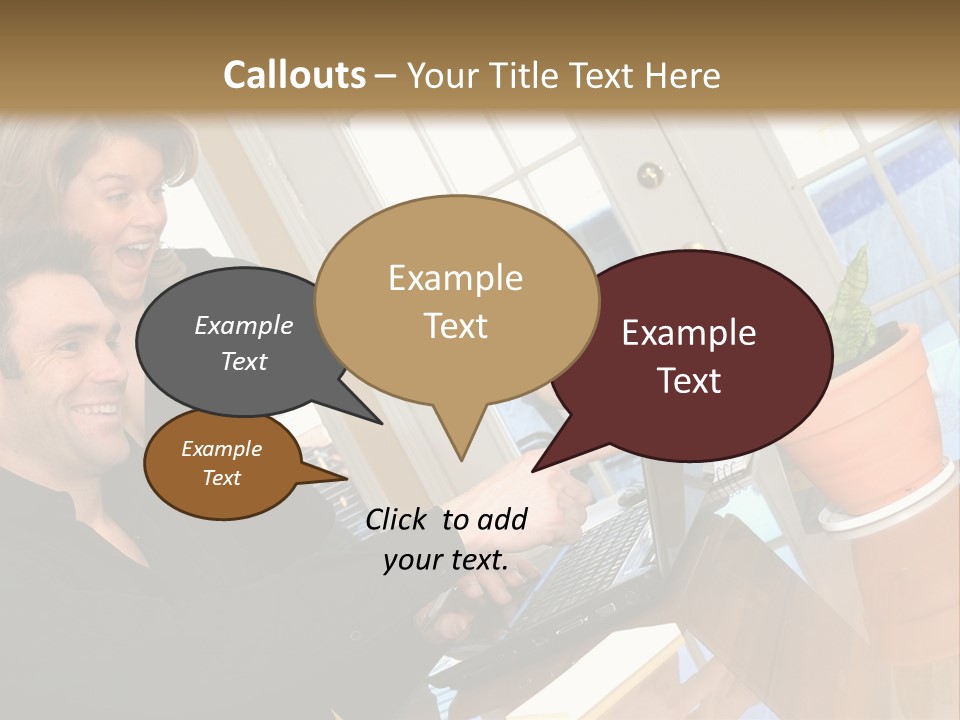 A Man And A Woman Looking At A Laptop Screen PowerPoint Template