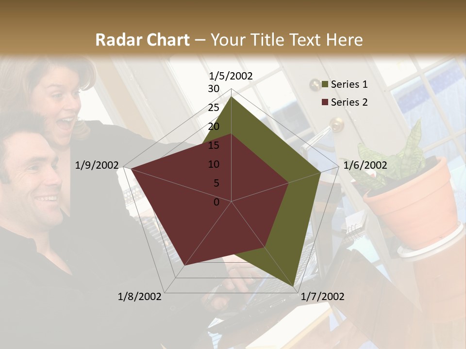 A Man And A Woman Looking At A Laptop Screen PowerPoint Template