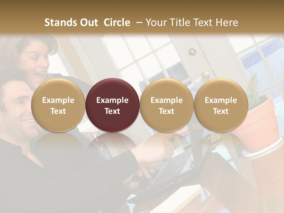 A Man And A Woman Looking At A Laptop Screen PowerPoint Template