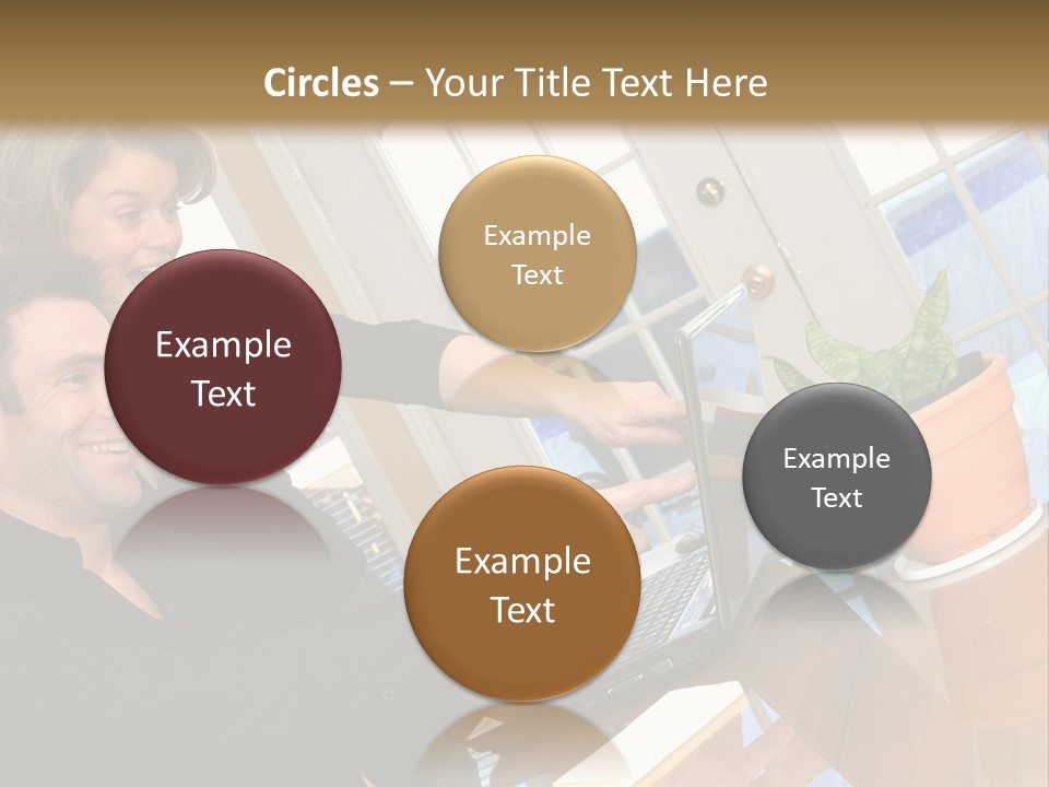 A Man And A Woman Looking At A Laptop Screen PowerPoint Template