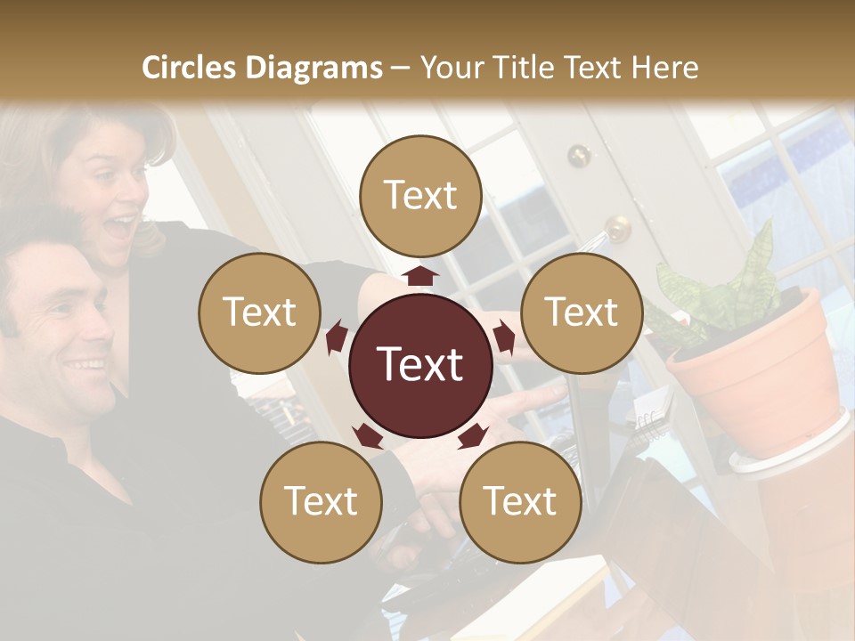 A Man And A Woman Looking At A Laptop Screen PowerPoint Template