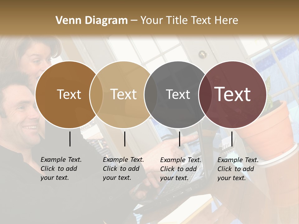 A Man And A Woman Looking At A Laptop Screen PowerPoint Template