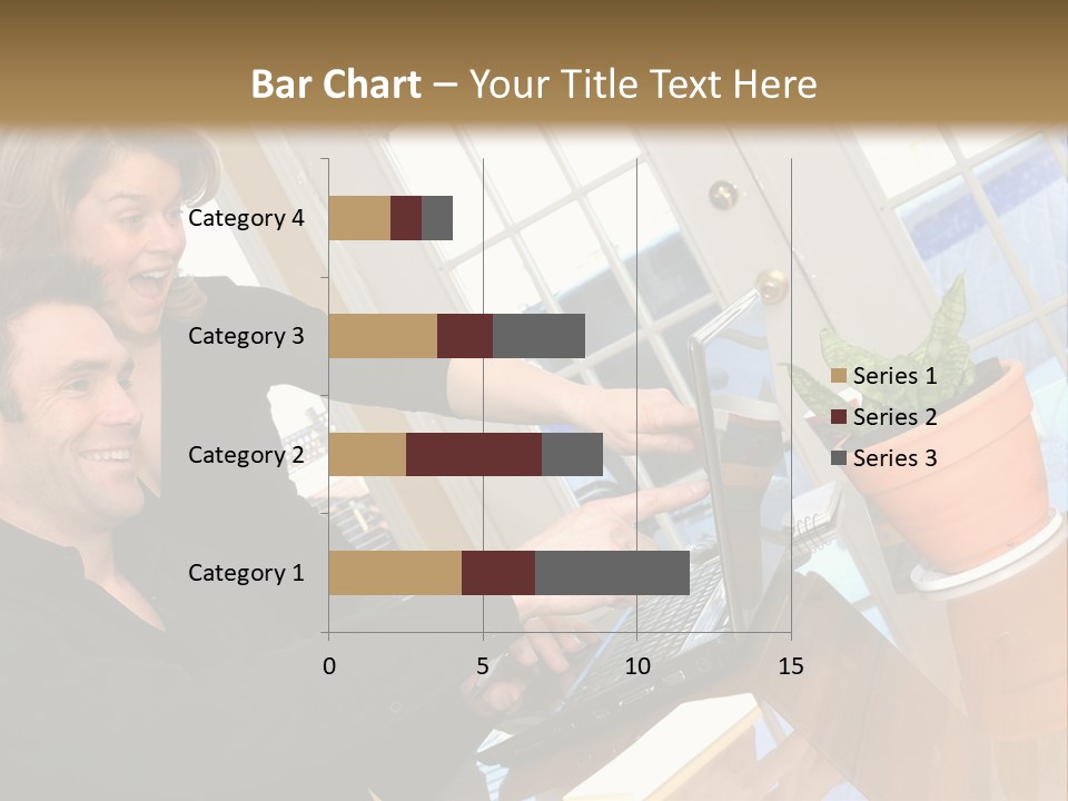 A Man And A Woman Looking At A Laptop Screen PowerPoint Template