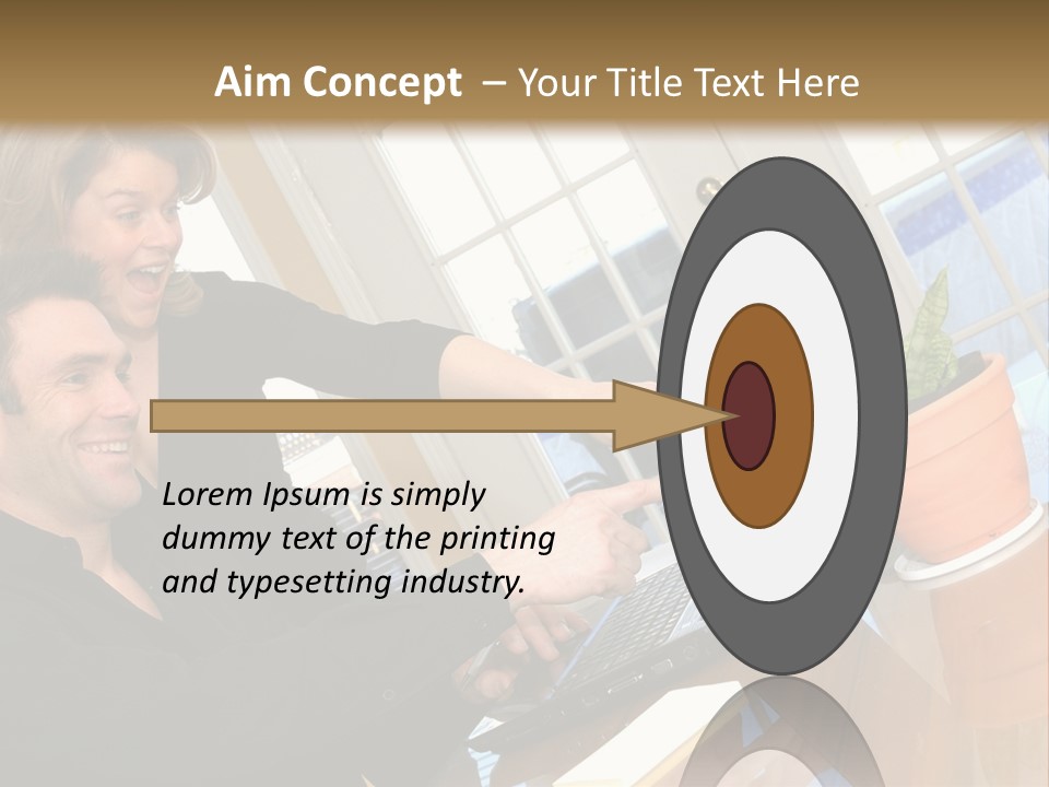 A Man And A Woman Looking At A Laptop Screen PowerPoint Template