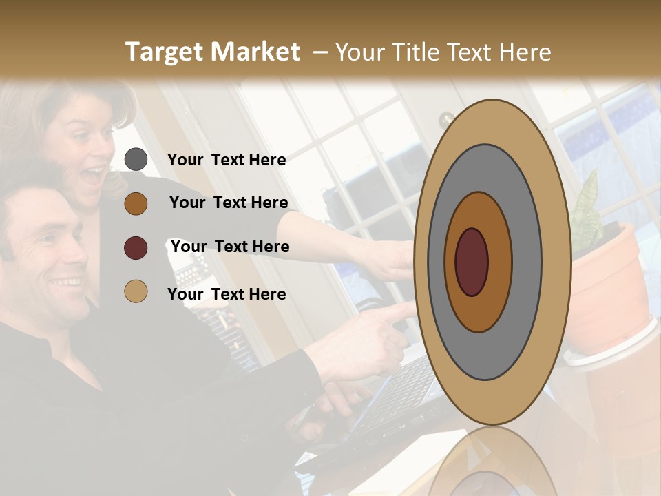 A Man And A Woman Looking At A Laptop Screen PowerPoint Template