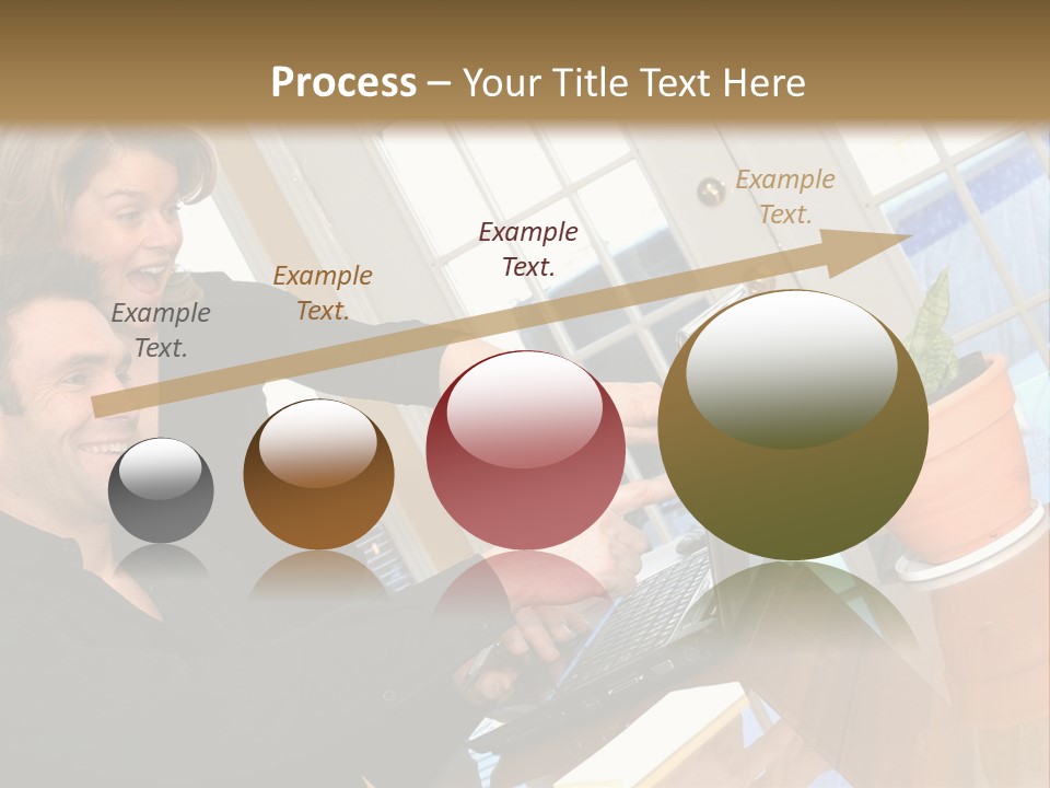 A Man And A Woman Looking At A Laptop Screen PowerPoint Template