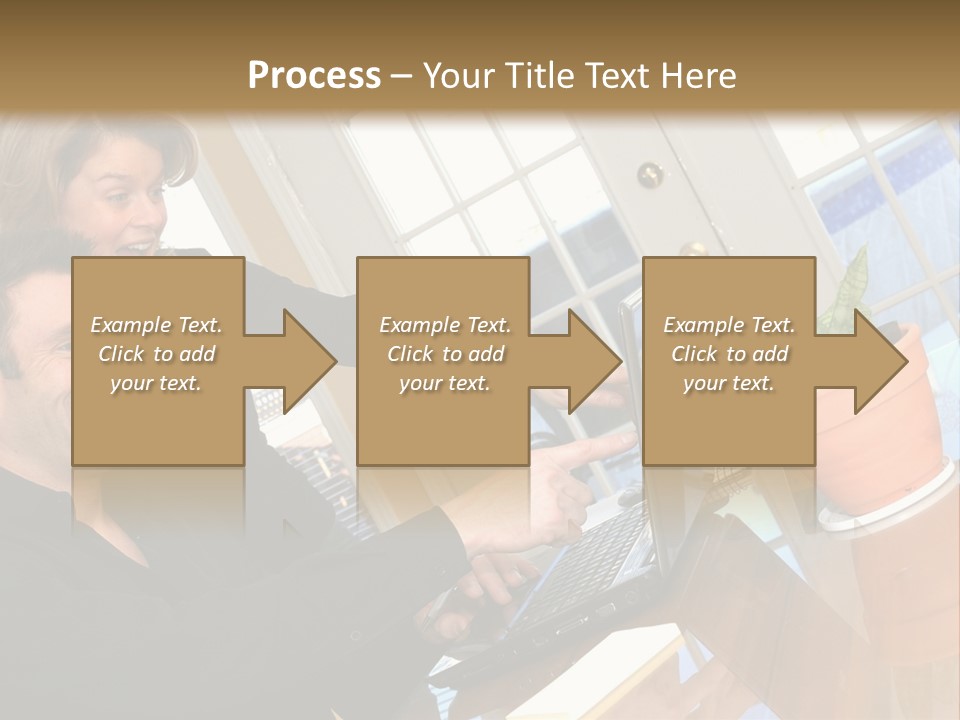 A Man And A Woman Looking At A Laptop Screen PowerPoint Template