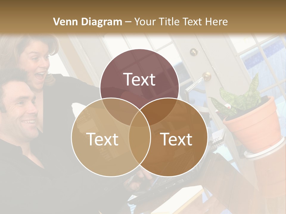 A Man And A Woman Looking At A Laptop Screen PowerPoint Template