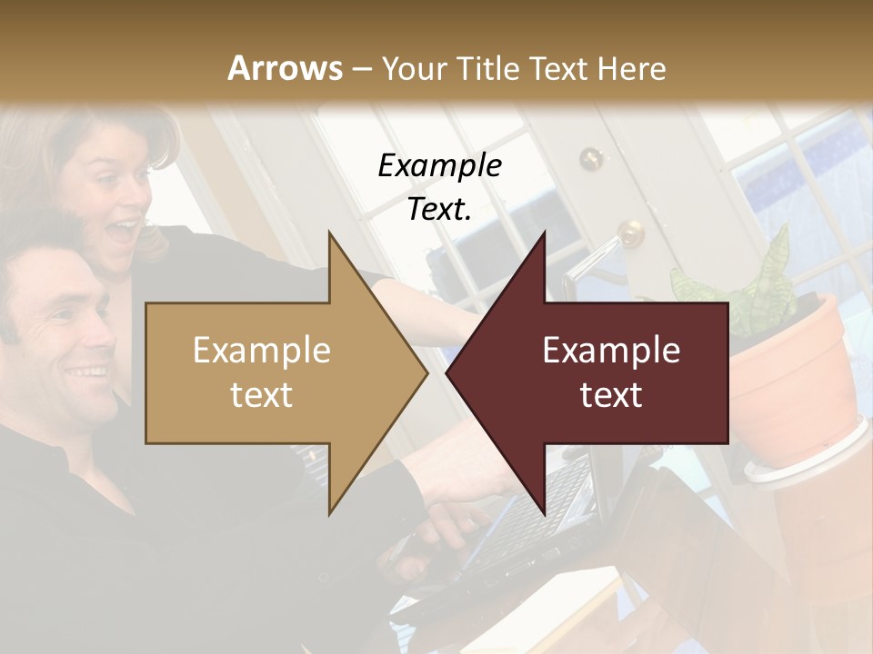 A Man And A Woman Looking At A Laptop Screen PowerPoint Template