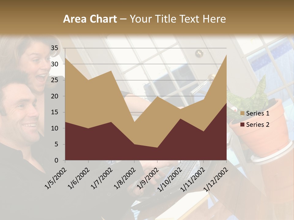 A Man And A Woman Looking At A Laptop Screen PowerPoint Template