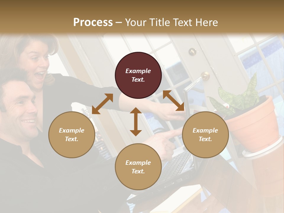 A Man And A Woman Looking At A Laptop Screen PowerPoint Template
