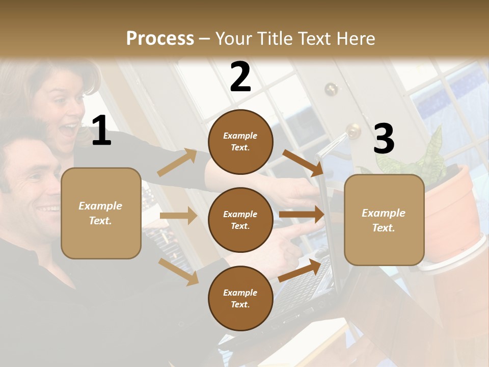 A Man And A Woman Looking At A Laptop Screen PowerPoint Template