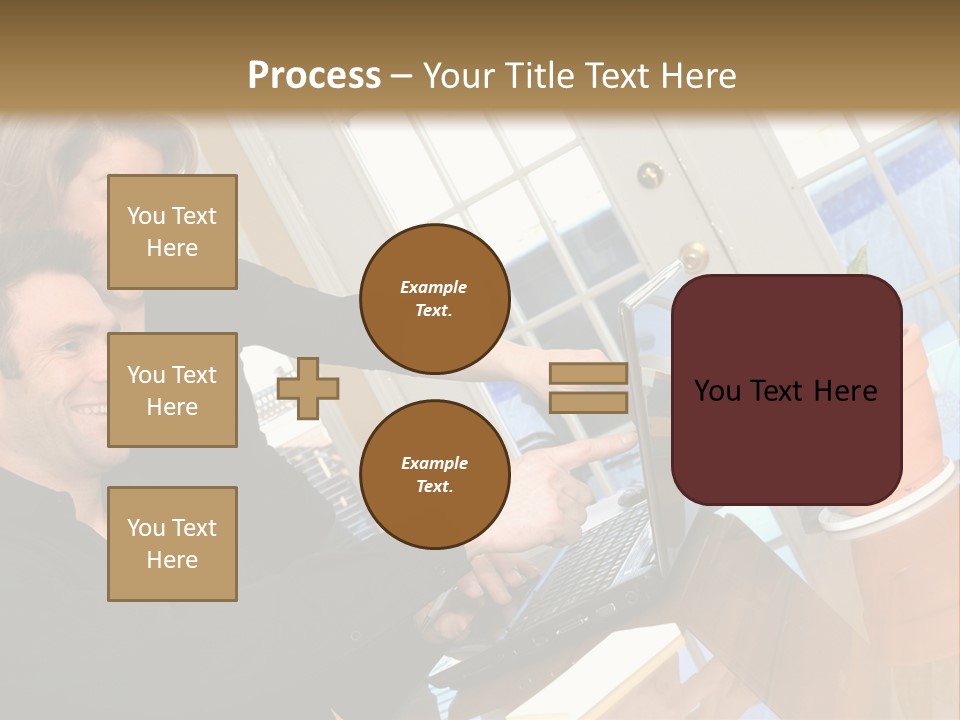 A Man And A Woman Looking At A Laptop Screen PowerPoint Template