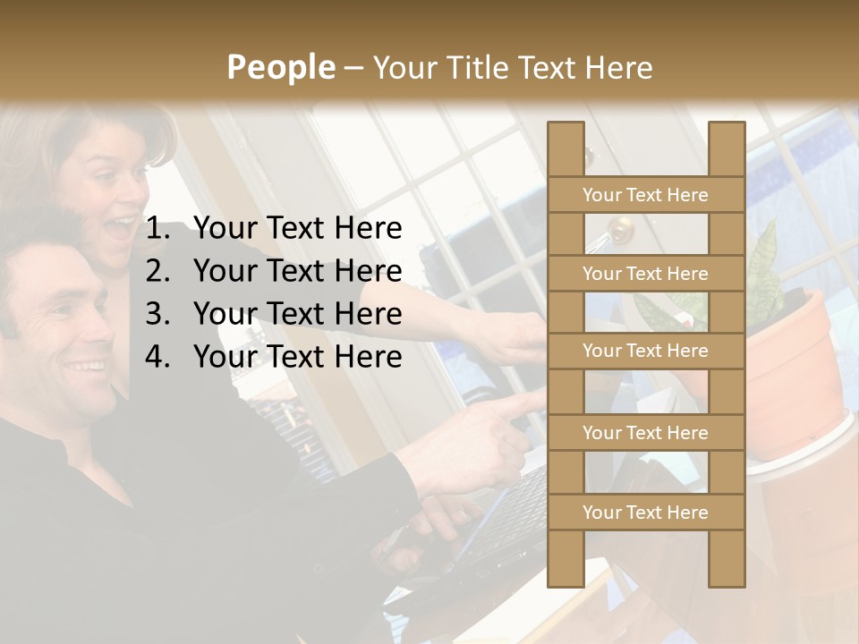 A Man And A Woman Looking At A Laptop Screen PowerPoint Template