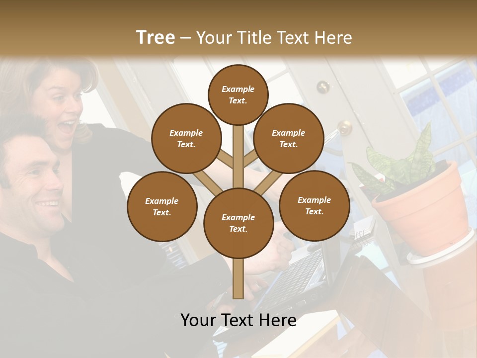 A Man And A Woman Looking At A Laptop Screen PowerPoint Template