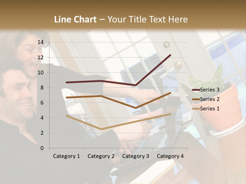 A Man And A Woman Looking At A Laptop Screen PowerPoint Template