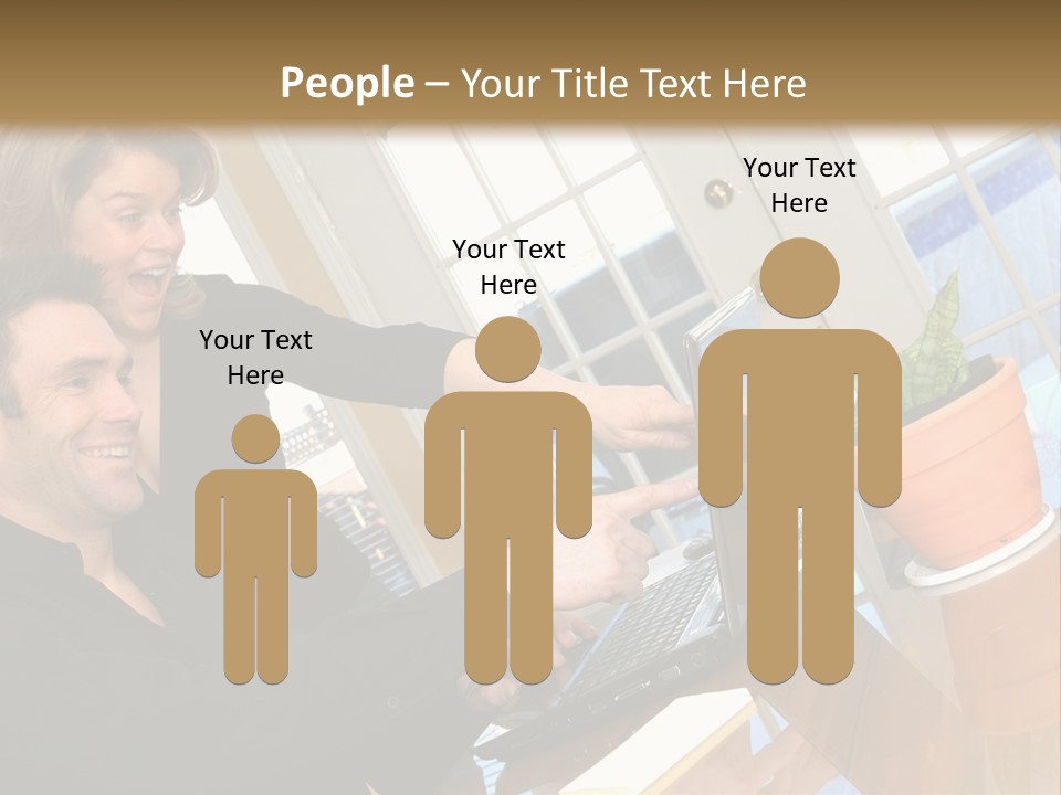 A Man And A Woman Looking At A Laptop Screen PowerPoint Template